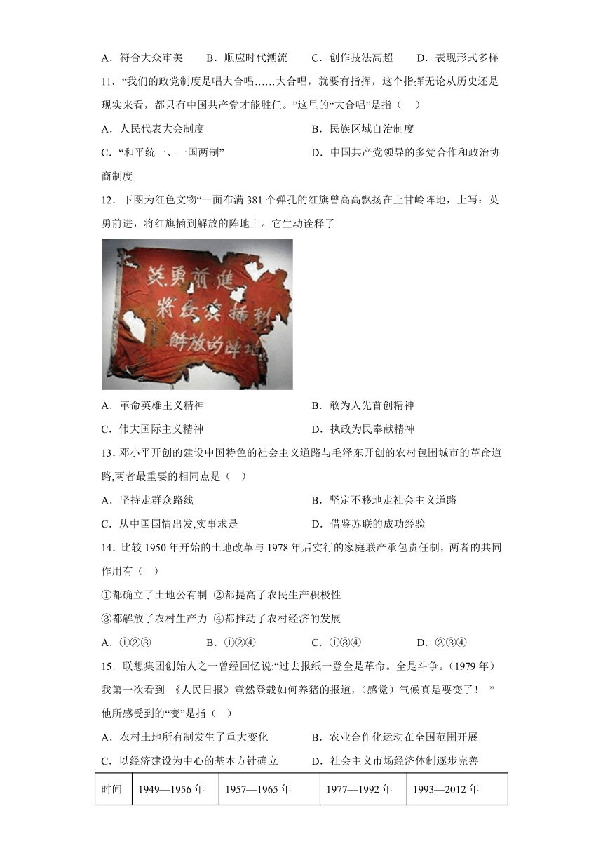 2024年河南省驻马店市汝南县中考一模历史试题（含解析）