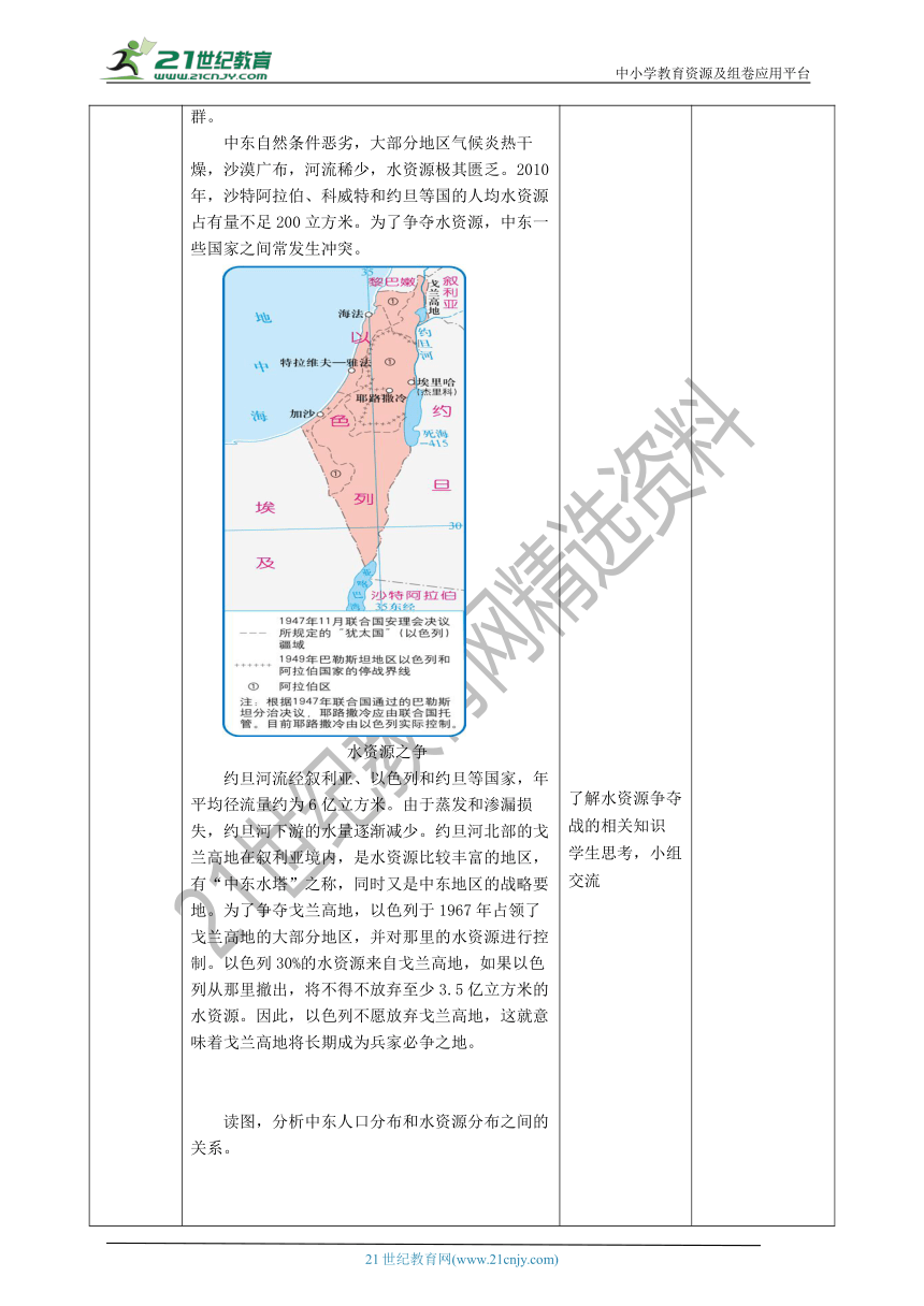 6.2 中东 教案（表格式）