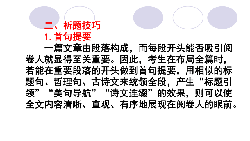 2022届高考作文系列训练之作文析题技巧课件（29张PPT）