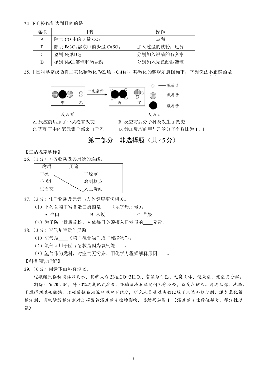 2023年北京市丰台区九年级二模化学试卷 （word版含答案）