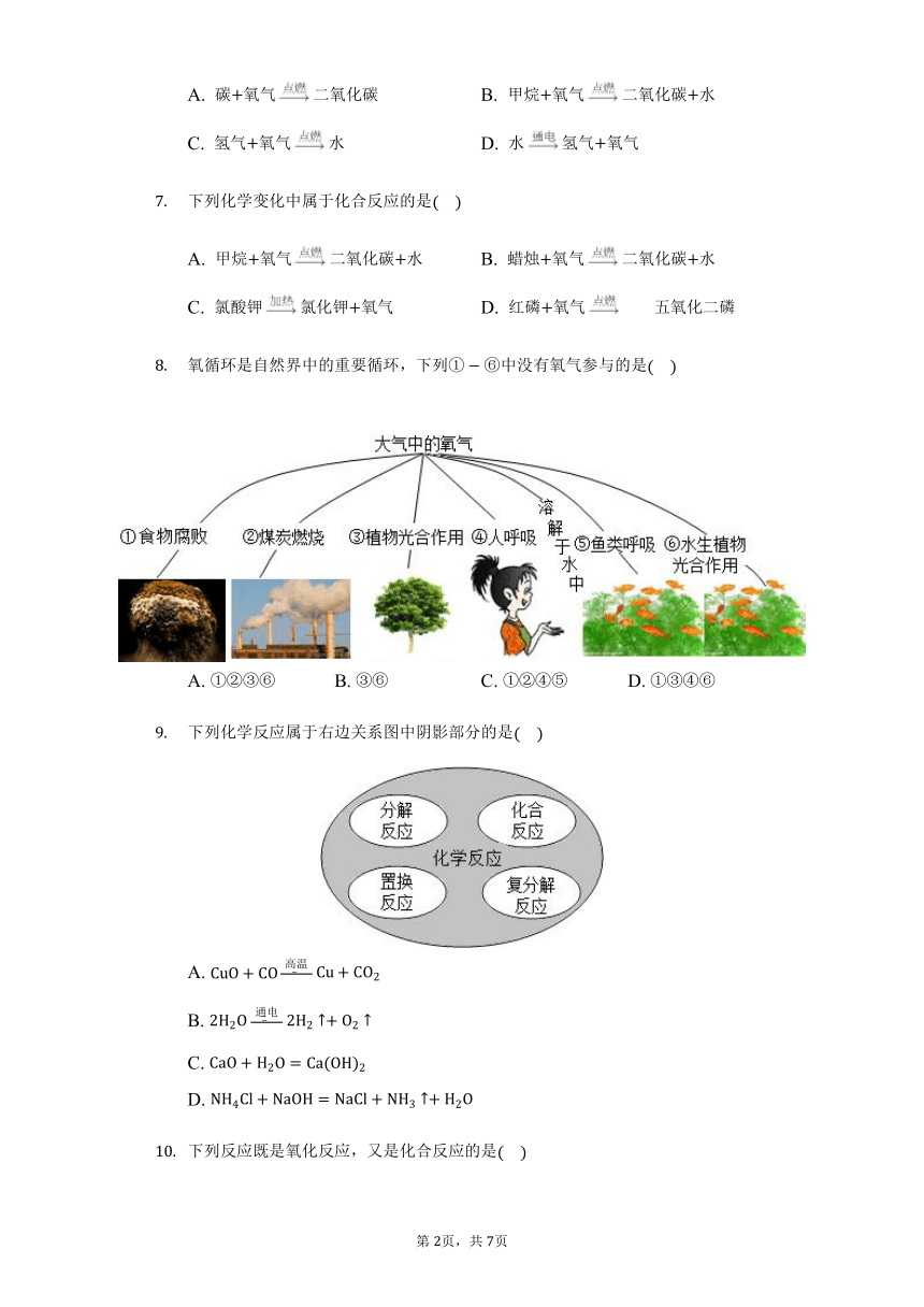 人教版 九年级 上册 2.2氧气 同步练习（word  含解析）