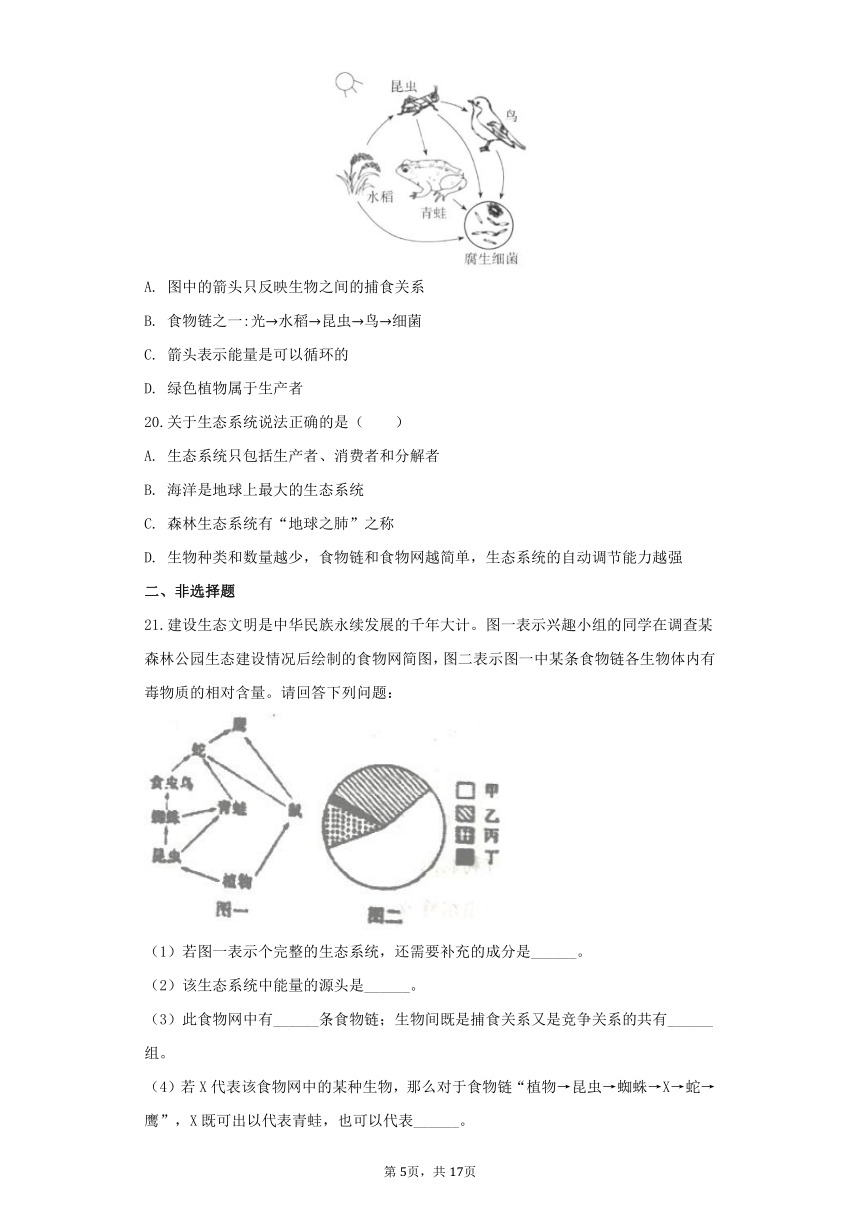 1.2.2生物与环境组成生态系统同步练习(word版含解析）