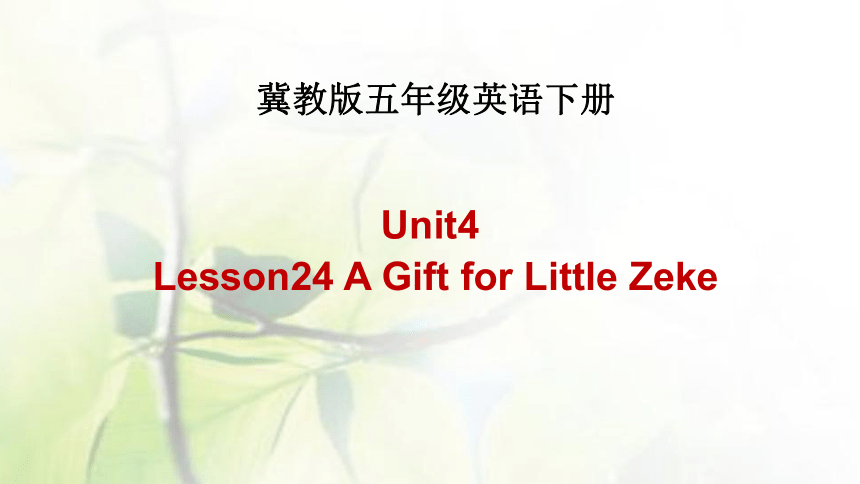 Unit 4 Did You Have a Nice Trip?-Lesson 24 A Gift for Little Zeke课件（23张PPT）