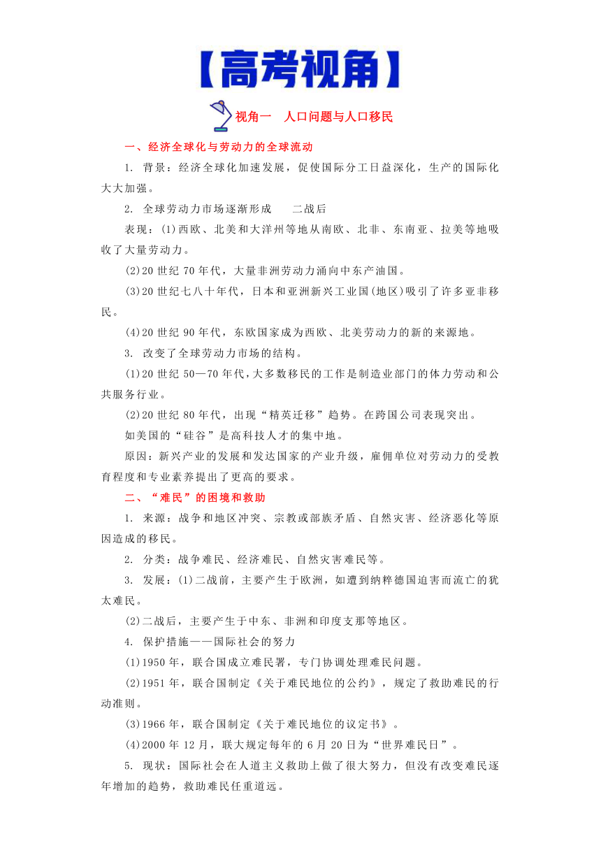 热点03  现代社会的移民和多元文化-高考历史专练（新高考专用）（含解析）