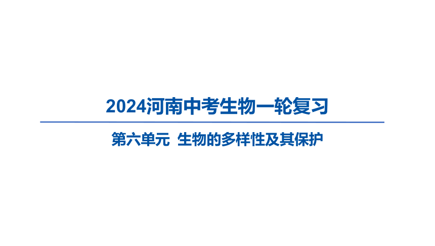 2024河南中考生物一轮复习第六单元 生物的多样性及其保护习题课件（30张PPT)
