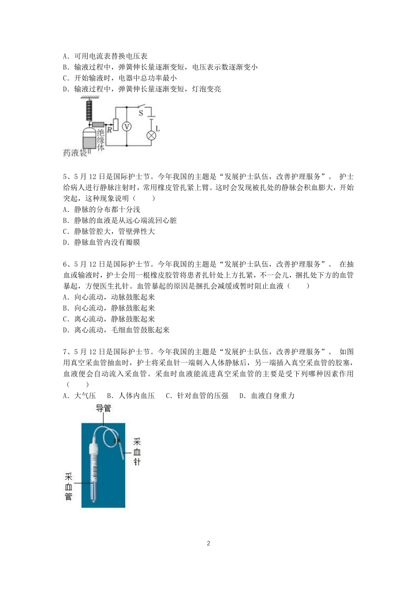 2023年科学中考热点89——护士节（含答案）