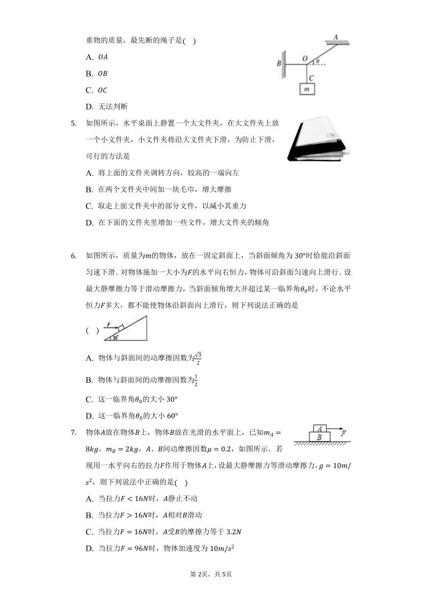 3.5 临界极值专项练习—2021-2022学年高一上学期物理人教版（2019）必修第一册（word版含答案）