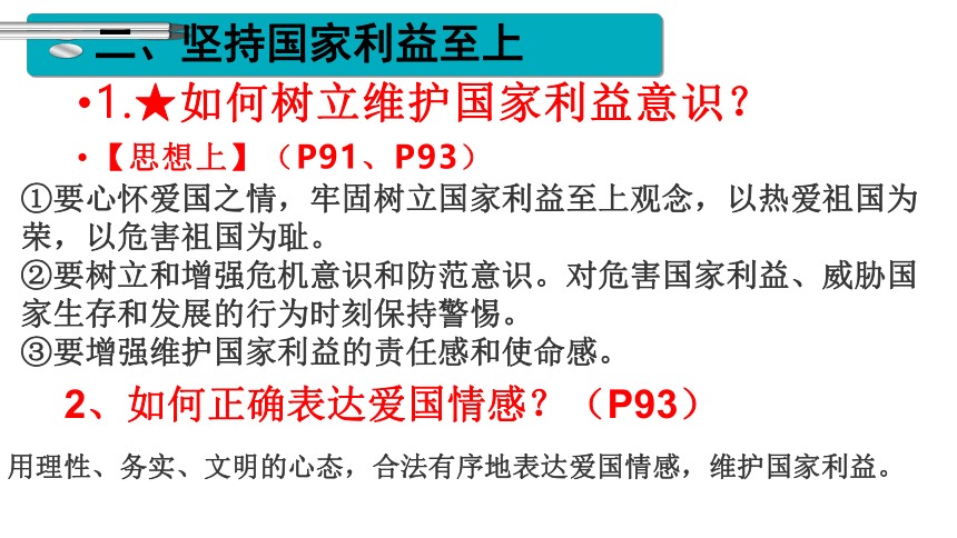 第四单元 维护国家利益 复习课件(30张PPT）