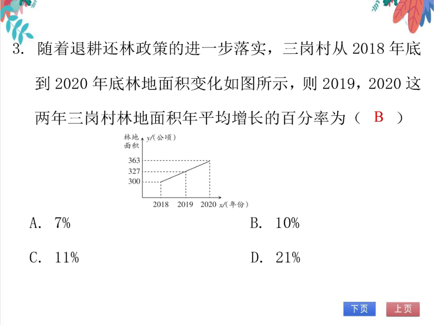 【北师大版】数学九年级（上）2.6.3 一元二次方程的应用（3）——平均变化率及传播问题 习题课件