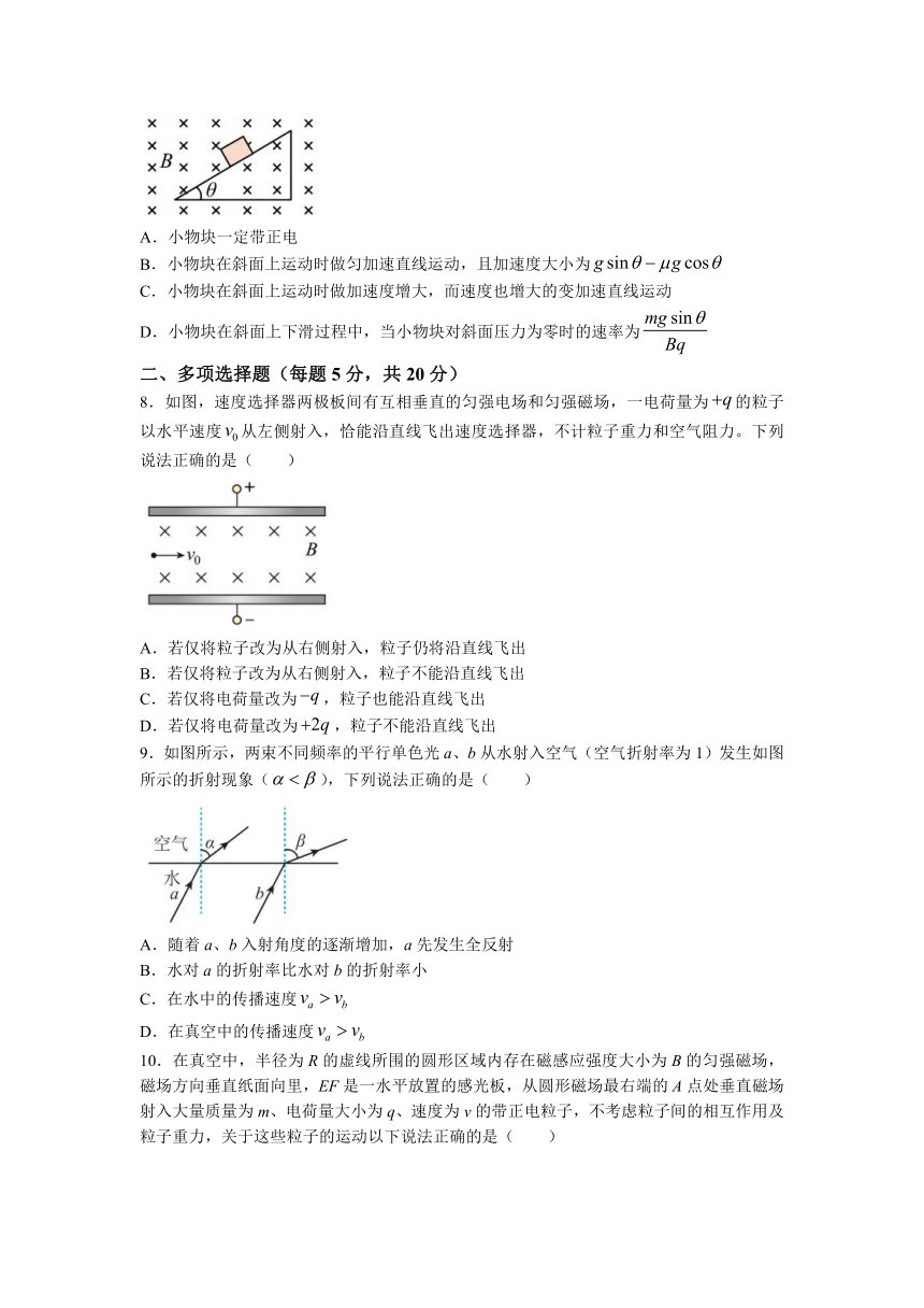 湖南省衡阳市祁东县衡阳师范学院祁东附属中学2022-2023学年高二下学期期中考试物理试题（高考类）（含答案）