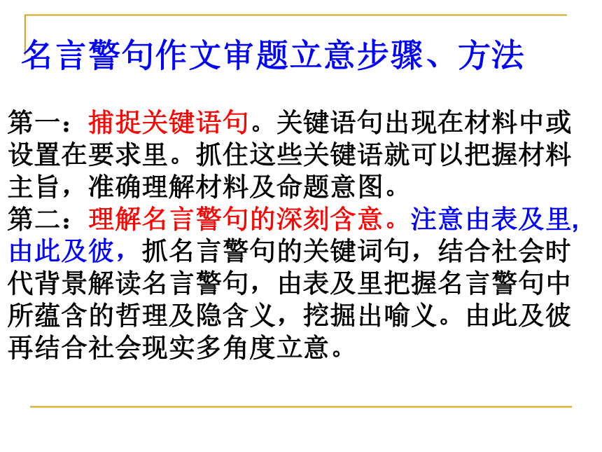 2022届高考语文备考：名言警句型新材料作文审题立意课件（29张PPT）