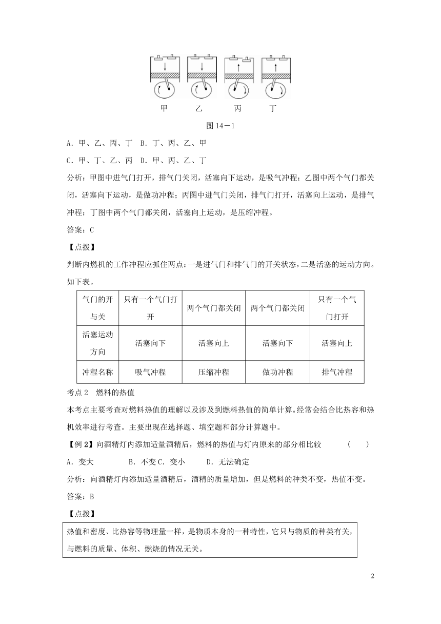 人教物理 九年级同步学案（附答案）14章末归纳整合