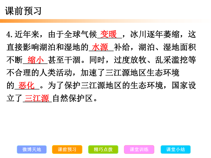 2020-2021学年人教版八年级下册 第九章 青藏地区 第二节 高原湿地——三江源地区 课件(17张PPT)(wps打开)