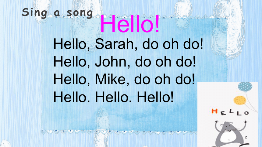 Unit 1 Hello！Part A Let’s learn & Let’s chant 课件(共16张PPT)