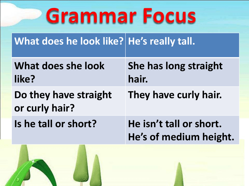 人教版七年级下册 Unit9 What does he look like？ SectionA Grammar Focus-3c 课件(共20张PPT)