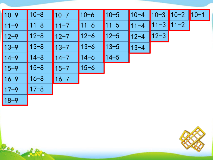 一年级下册数学课件-1.7 20以内的退位减法复习苏教版（45张ppt）