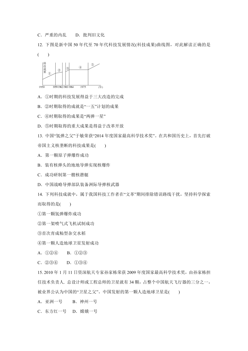 6.2 艰辛探索与建设成就  同步练习  (1)(含答案)