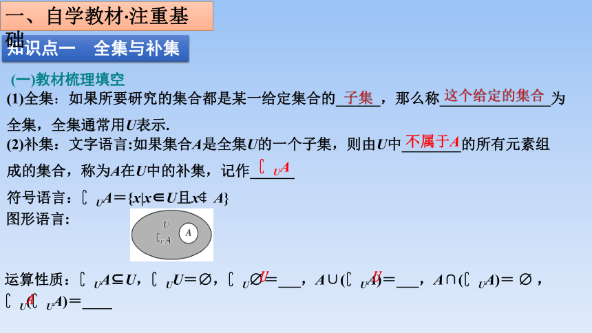 人教B版（2019）高中数学必修第一册1.1.3 集合的基本运算---第二课时补集及集合运算的综合 课件（共23张PPT）