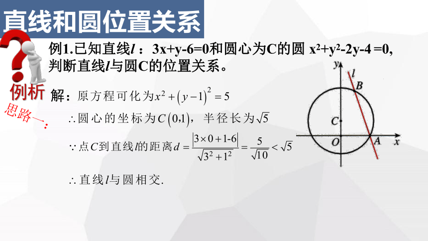 数学人教A版（2019）选择性必修第一册2.5.1直线与圆的位置关系（共25张ppt）