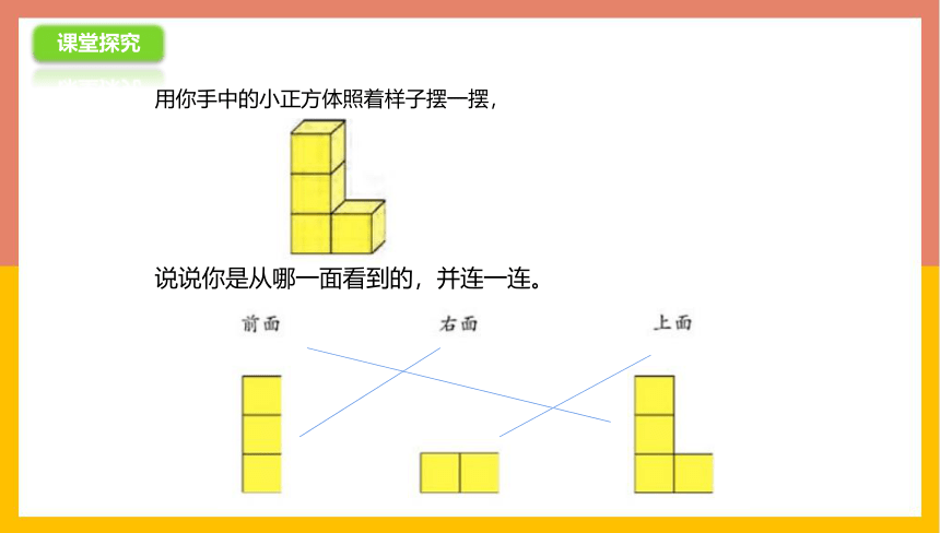 3.3观察几个完全相同的小正方体摆出的组合体 课件-四年级数学上册-苏教版(共15张PPT)