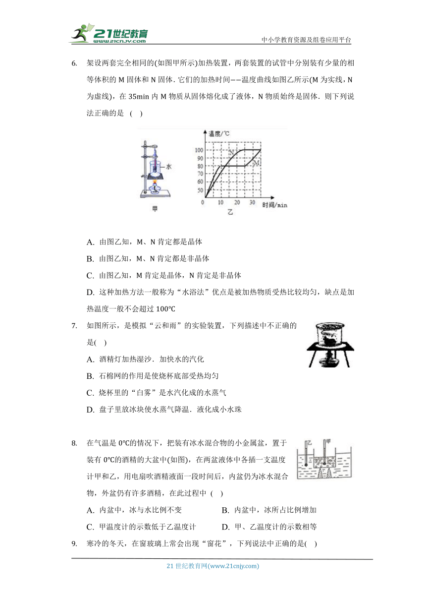 北师大版初中物理八年级上册第一章《物态及其变化》单元测试卷（困难）（含答案解析）