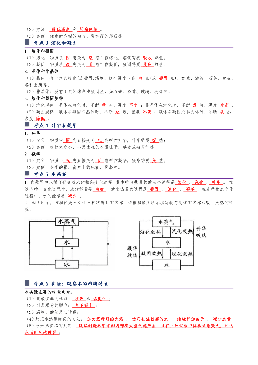 苏科版八年级物理上册重点知识复习资料