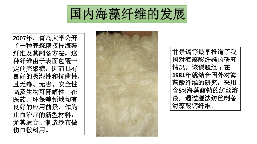 海藻纤维 课件(共14张PPT)《服装材料》同步教学（中国纺织出版社）