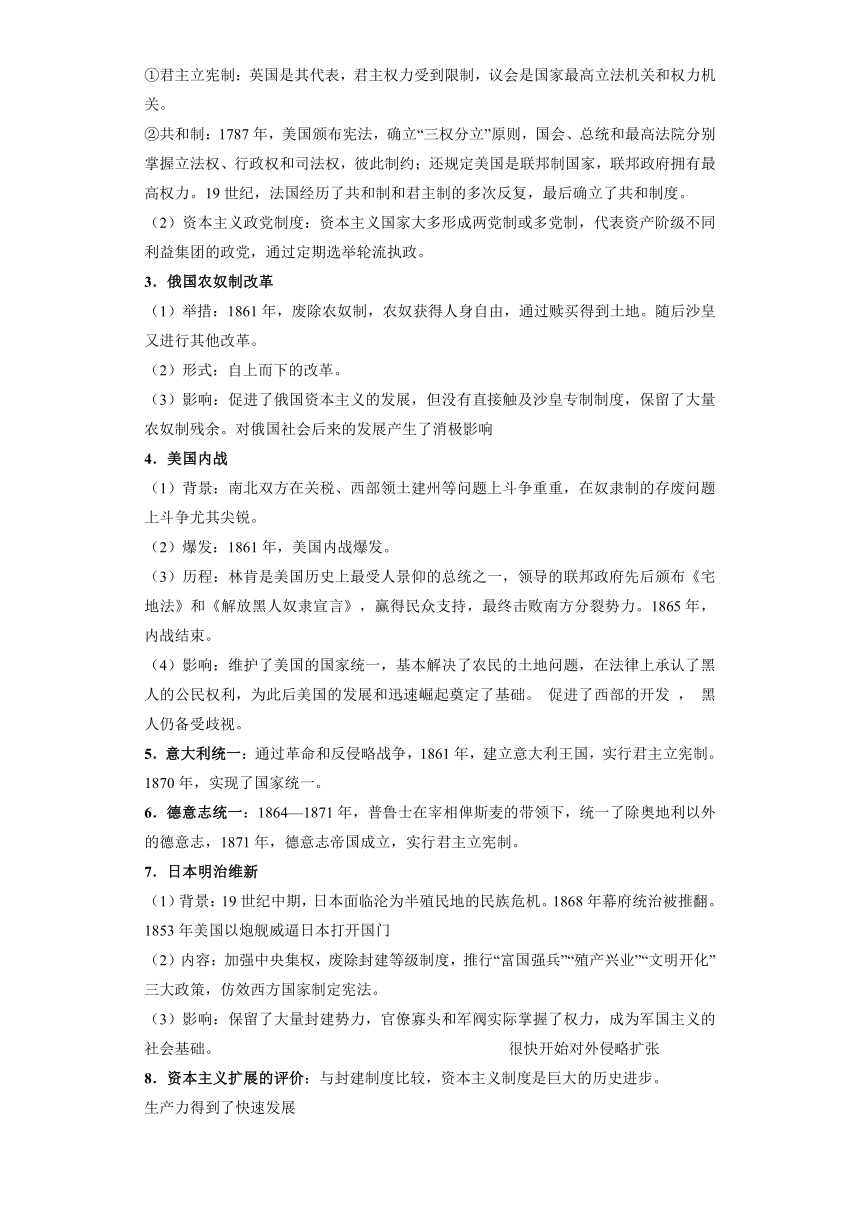 专题09  资本主义制度的确立、工业革命及马克思主义的兴起实践-高考历史专练（新高考专用）（含解析）