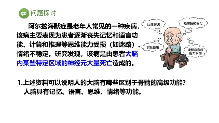 生物人教版（2019）选择性必修1 2.5人脑的高级功能课件2021-2022学年高二上学期（共32张PPT）