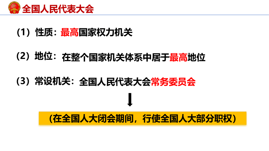 6.1 国家权力机关 课件(共18张PPT)-2023-2024学年统编版道德与法治八年级下册