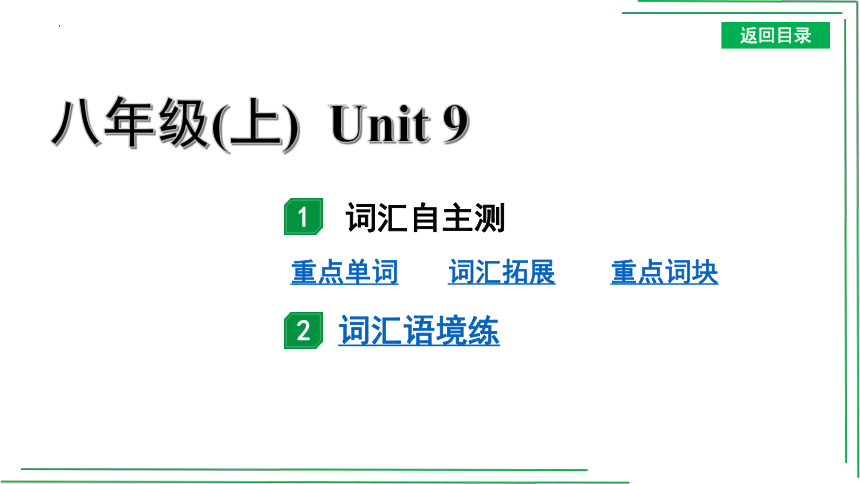 【人教2023中考英语一轮复习】词汇自主测语境练10 八(上)  Units 9~Unit 10课件(共25张PPT)