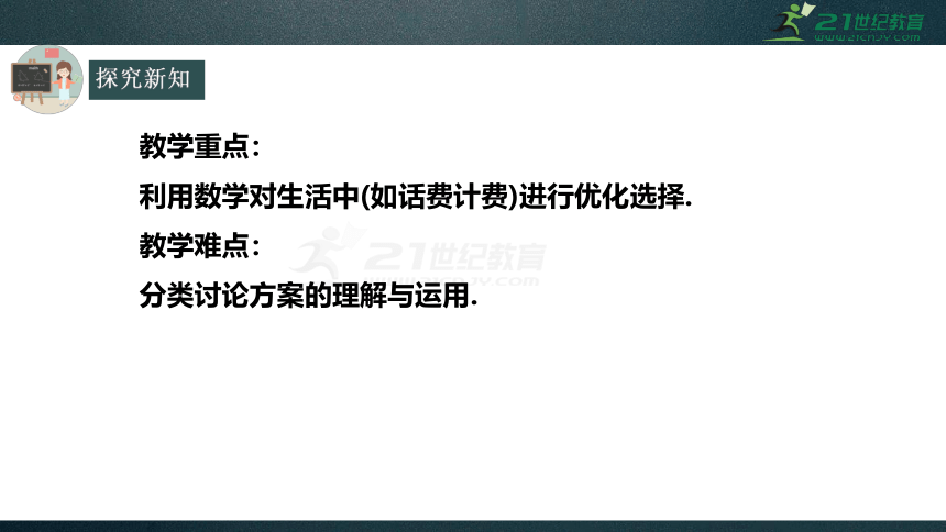 3.4实际问题与一元一次方程（第4课时）—方案设计问题(电话计费)  课件（共28张PPT）