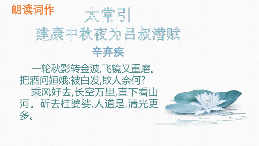 第三单元 课外古诗词诵读《太常引》 课件——2020-2021学年度语文九年级下册部编版（15张PPT）