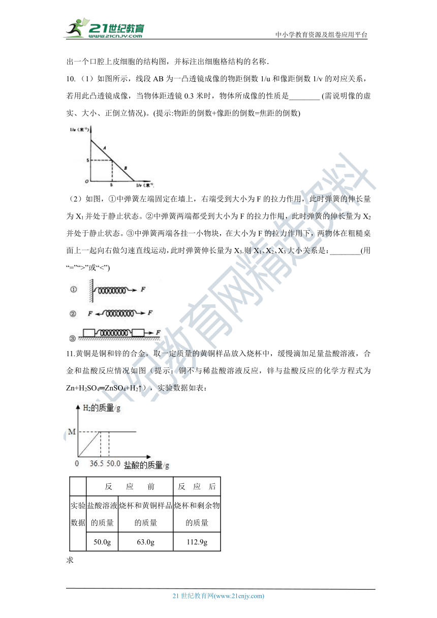 【备考2022】浙教版中考科学三轮-押题纠错训练8（含答案）