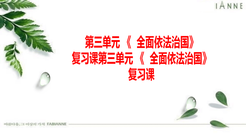 第三单元 全面依法治国 单元复习课件-【新教材】2020-2021学年高一政治统编版必修三（共48张PPT）