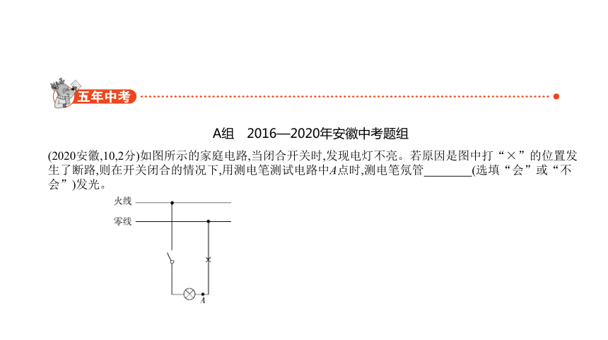 2021物理中考复习安徽专用 专题十四　家庭电路与安全用电课件（53张）