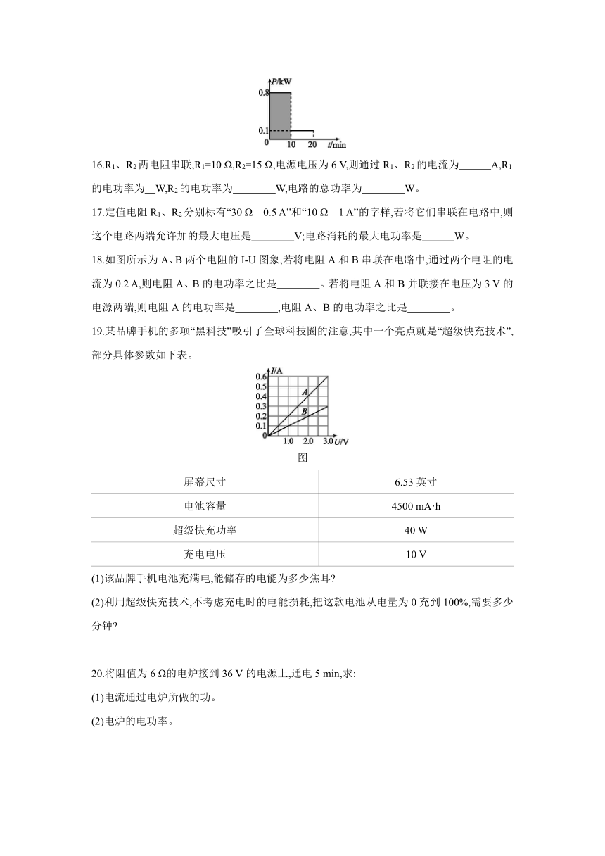 人教版物理九年级全一册同步练习：18.2　电功率第1课时　电功率的概念及简单计算（Word版含答案）