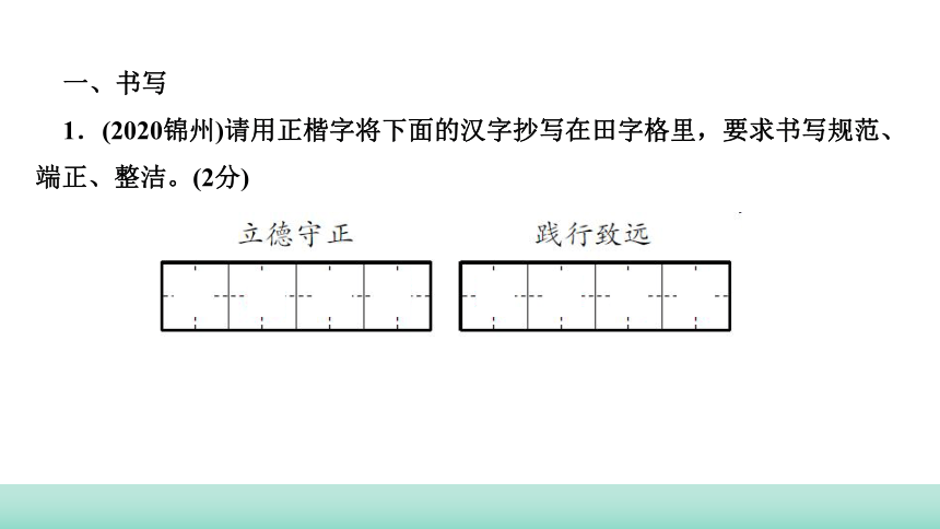2021年辽宁中考语文二轮复习 知识提升专训：专题一　书写、字音、字形 课件（48张PPT）