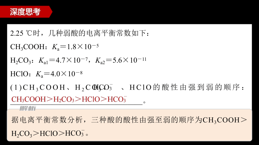 专题3第一单元 弱电解质的电离平衡 第2课时　电离平衡常数　强酸与弱酸的比较（共90张ppt）