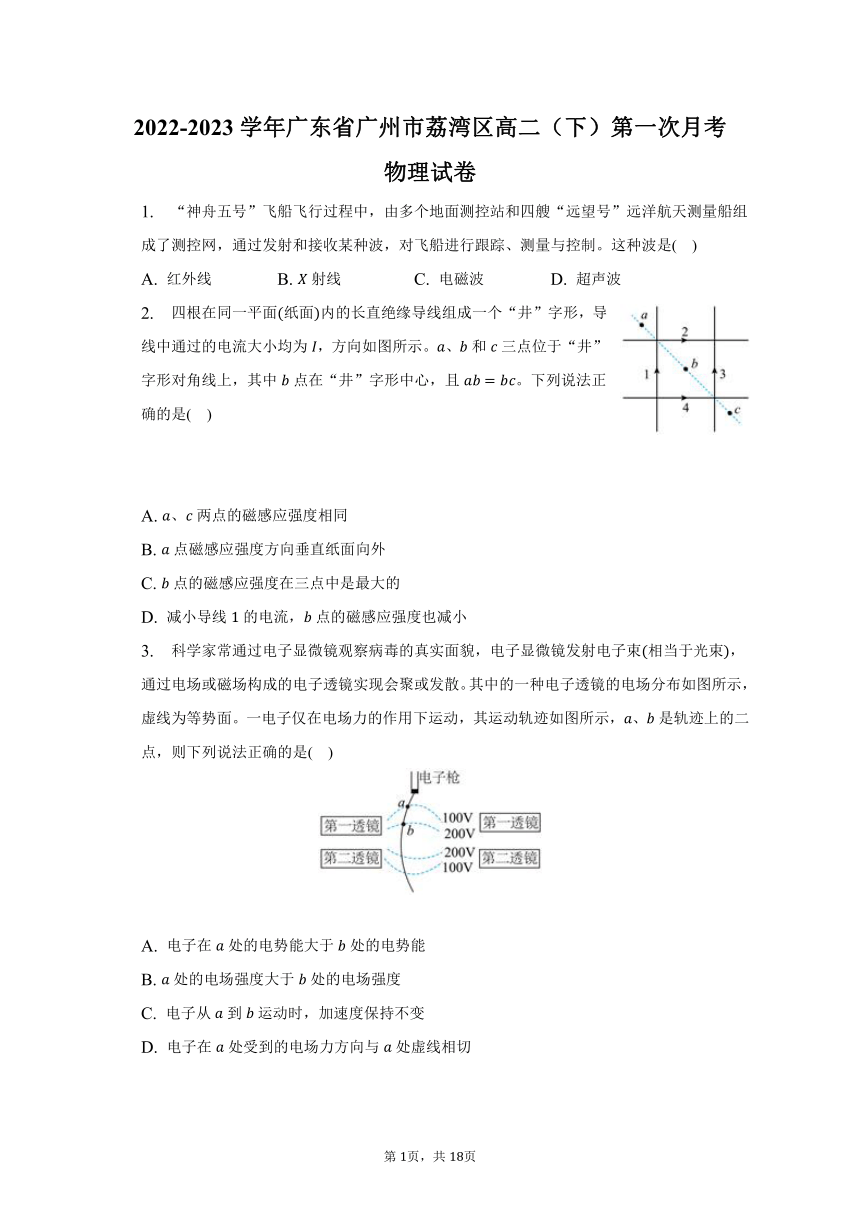 2022-2023学年广东省广州市荔湾区高二（下）第一次月考物理试卷（含解析）