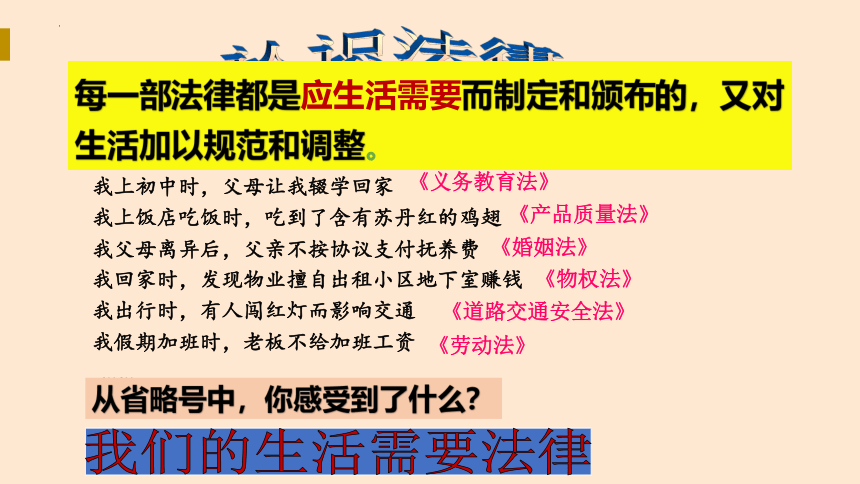 9.1 生活需要法律 教学课件(共36张PPT)+内嵌视频-七年级道德与法治下册同步备课系列（统编版）