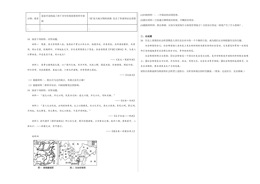 第一单元 从中华文明起源到秦汉统一多民族封建国家的建立与巩固 测试卷（含解析）--2024届高三统编版（2019）必修中外历史纲要上