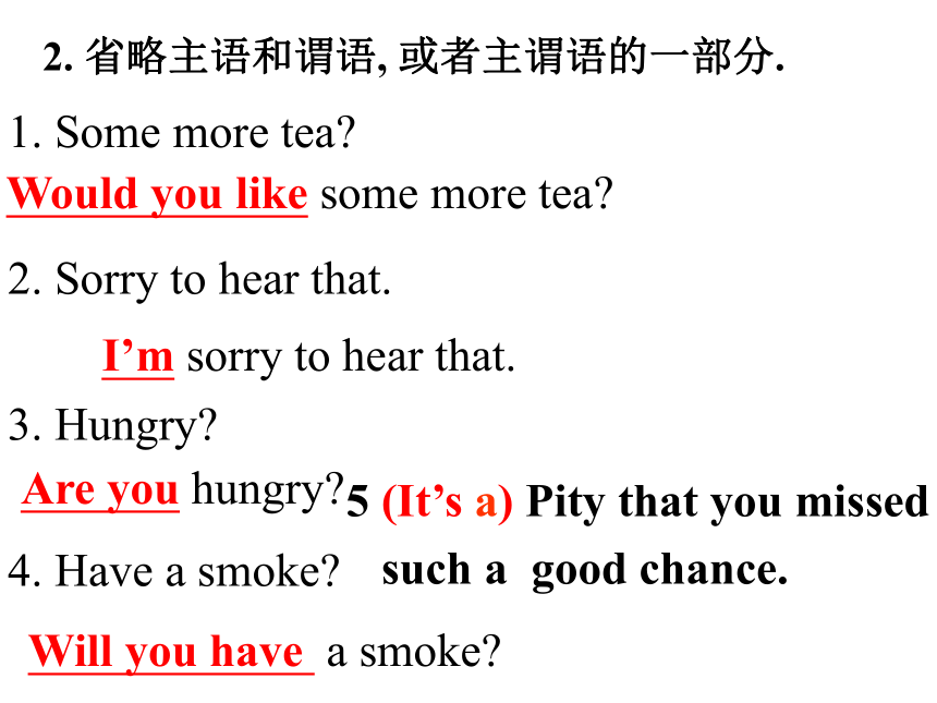 高考英语二轮语法复习 省略 final grammar(共31张PPT)