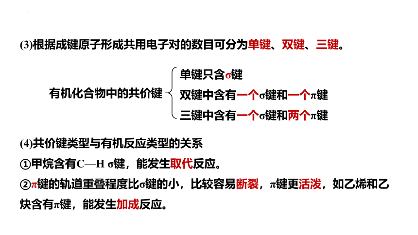 化学人教版（2019）选择性必修3 1.1.2有机化合物中的共价键（共65张ppt）