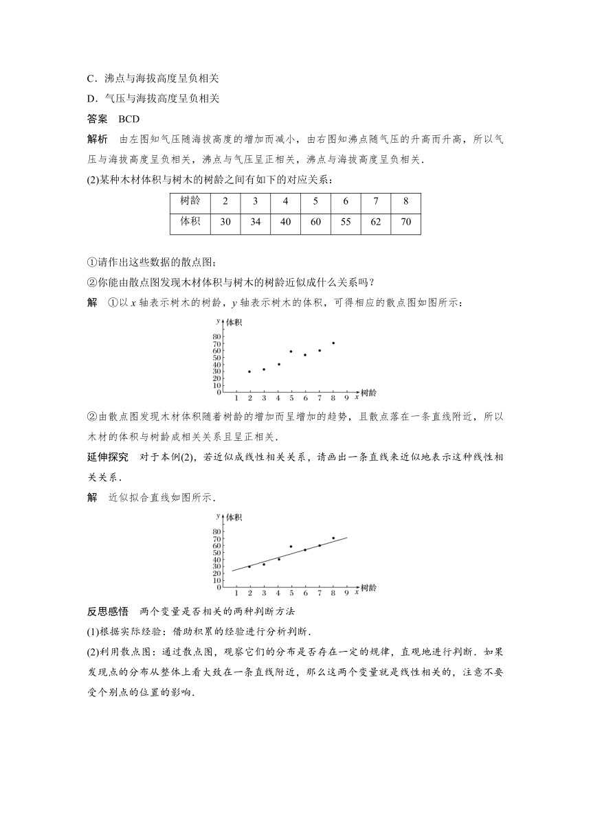 高中数学苏教版（2019 ）选择性必修第二册  9.1.1 变量的相关性（学案+课时练 word版含解析）
