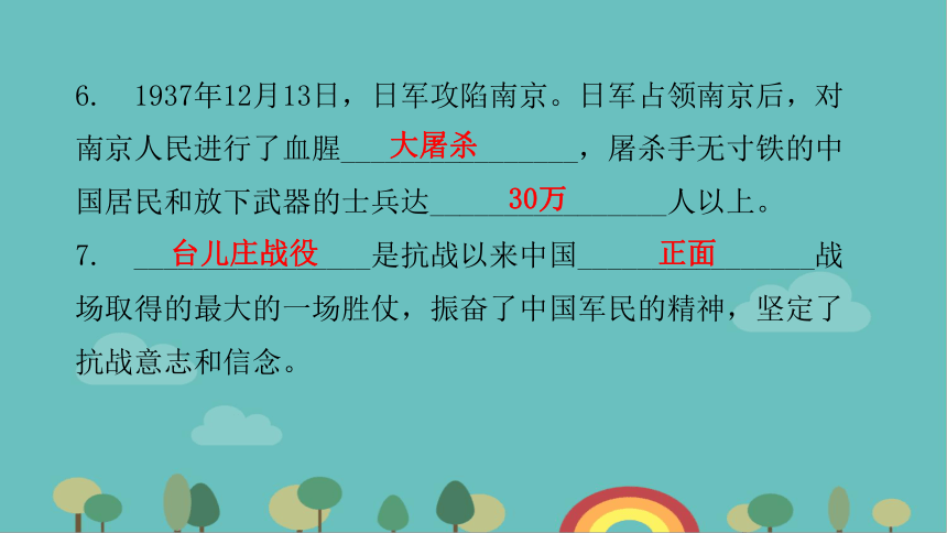 统编版历史八年级上册 第六单元中华民族的抗日战争复习课件(共30张PPT)