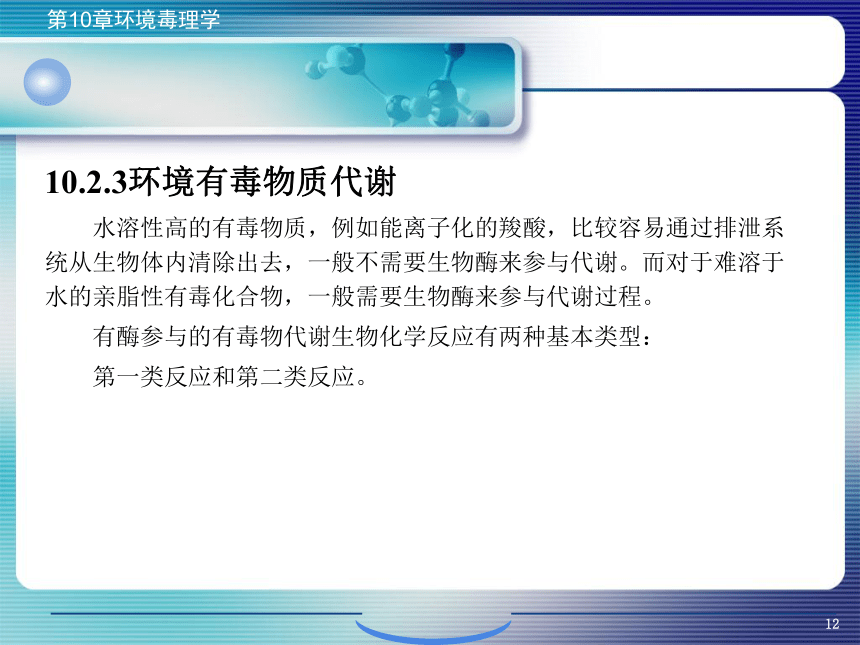 10.环境毒理学 课件(共63张PPT)- 《环境生物化学》同步教学（机工版·2020）