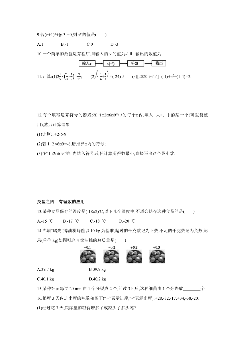 北师大版数学七年级上册同步课时练习：第二章　有理数及其运算　复习小结(word版含答案)