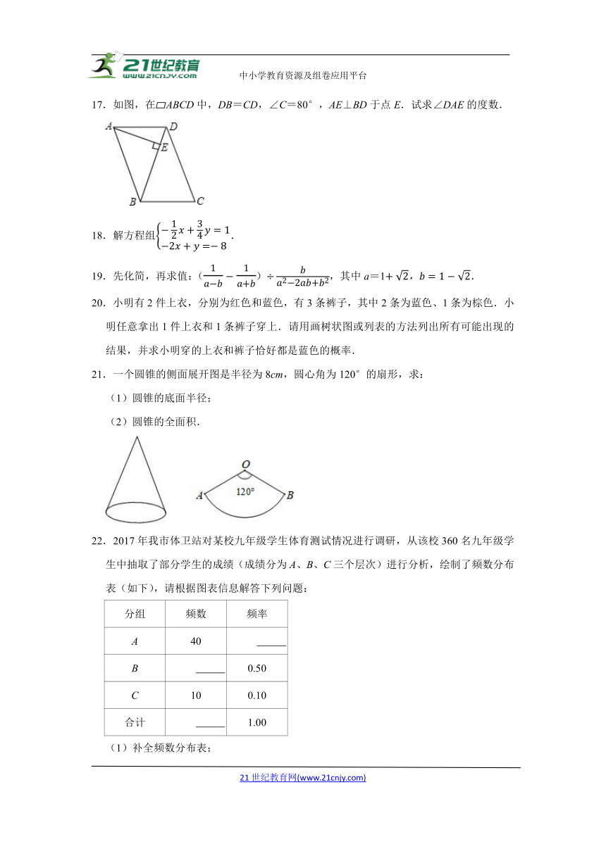 2022年中考数学模拟卷十五（含解析）