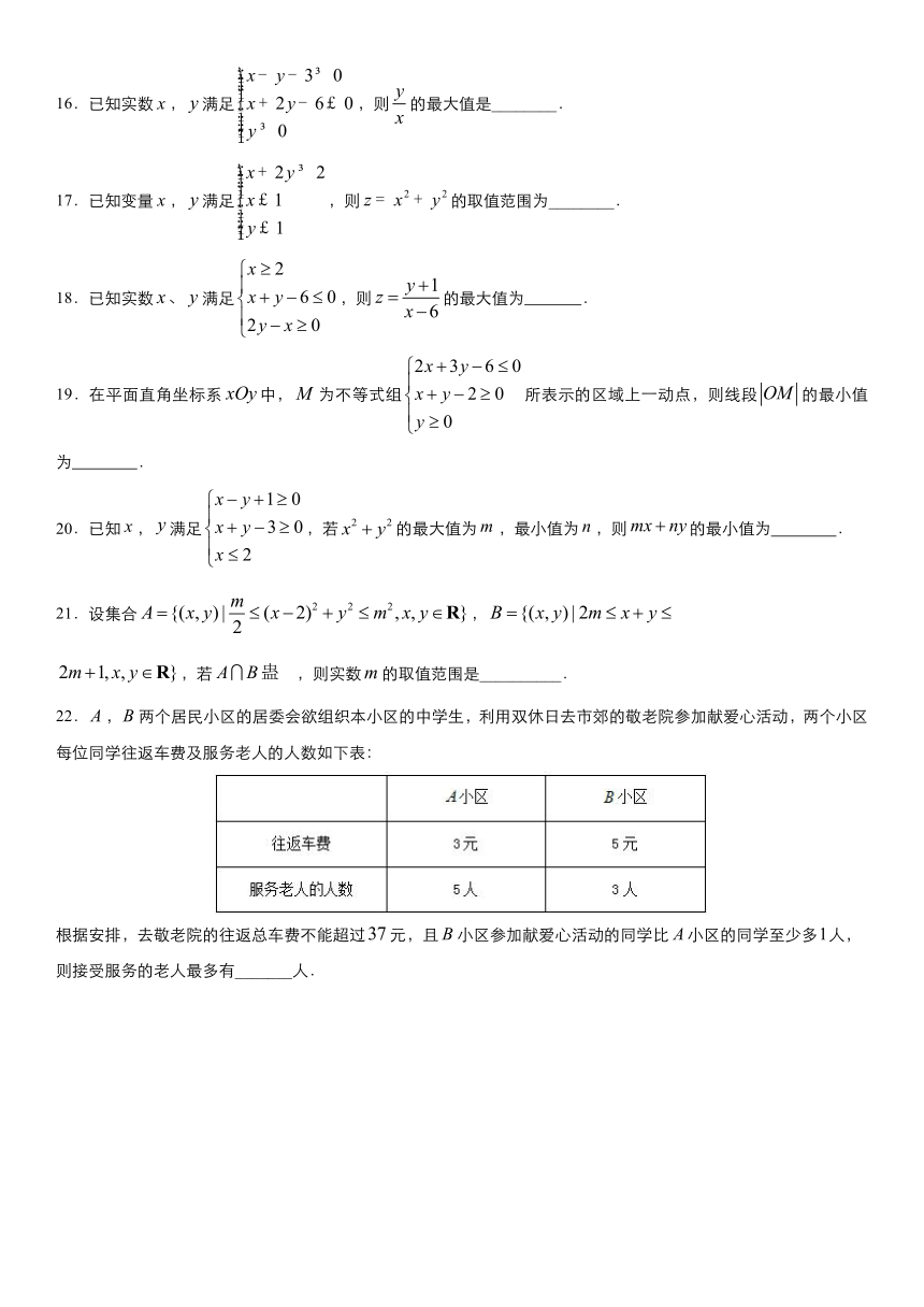 2021届高三数学精准培优专练线性规划理Word含答案解析